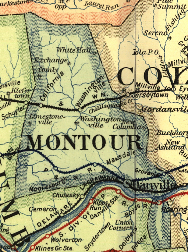 1895 montour county railroad map. 